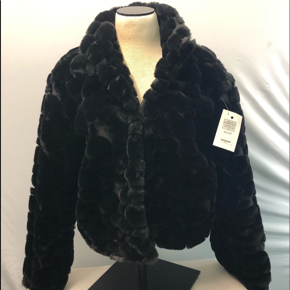 Original RIBKOFF black 100% faux fur coat